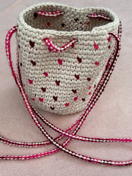 Hand Crafted Handbags - Handmade Crochet Bucket Crossbody Bag Tote